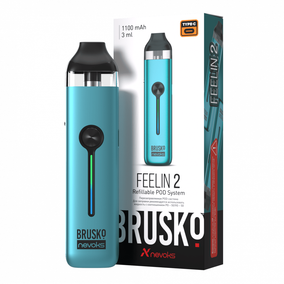 BRUSKO • FEELIN 2 Refillable POD • Ice green